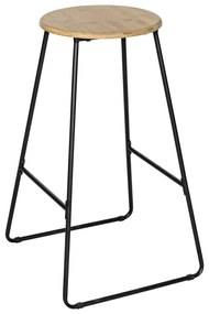 Čierna/prírodná bambusová barová stolička 70 cm Loft - Wenko