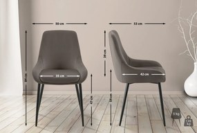 Jedálenská stolička Elmira - zamat, čierny rám - Antracit