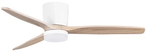 LED bielo-drevené designové stropné svietidlo Aloa s diaľkovým ovládaním