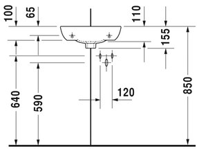 Duravit ME by Starck - Rohové umývadielko 435x380 mm, biela 0722430000