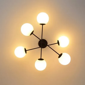 Prisadený luster MOON 6xE27/15W/230V čierna