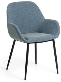 Modré čalúnené jedálenské kreslo Konna – Kave Home