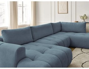 Modrá rozkladacia/s úložným priestorom rohová pohovka (pravý roh/do tvaru "U") Fuji – Bobochic Paris