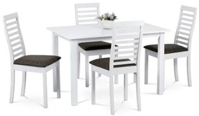 Jedálenský set so 4 stoličkami Autronic 120x75 cm biely masív AUT-4000 WT, 1 ks