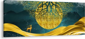 Obraz - Abstrakcia, Zlatá krajina (120x50 cm)