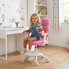 Detská rastúca stolička Neoseat KIDDY THREE — látka,  prateľný poťah, tmavo ružová