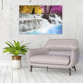 Obraz Erawan vodopádu v lese (90x60 cm)