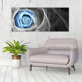 Obraz - Abstraktné ruže modrá (120x50 cm)