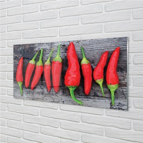 Obraz na skle červené papričky 125x50 cm