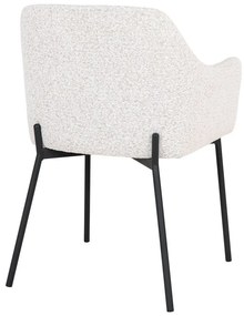 Biele čalúnené jedálenské kreslo s podrúčkami Melilla – House Nordic