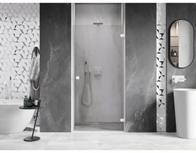 Mexen, Mexen Lunar-B výklopné pravé sprchové dvere 65 cm, transparentné, biele - 832-065-000-20-00-P