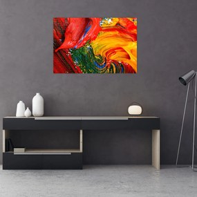 Obraz - Modrenie abstrakcie štetcom (90x60 cm)