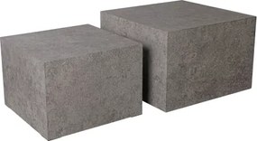Súprava štvorcových stolíkov Maddox,imitácia šedého kameňa, 2 ks%