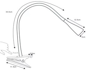 Lucide 18256/03/30 - LED Stmievateľná stolná lampa s klipom ZOZY LED/4W/230V