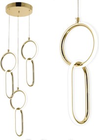 Toolight Toolight, závesné LED svietidlo, 60W, 4000K, 4200lm, G077-3CPR, zlatá, OSW-08651