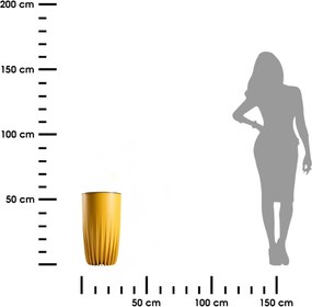 PLASTOVÝ KVETINÁČ STRIPPED 29X51,5 CM HORČICOVÁ