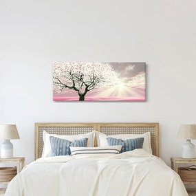 Ružový obraz stromu (120x50 cm)