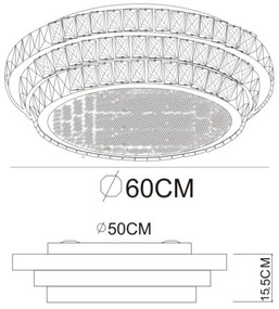 Globo 68157-58 - LED stmievateľné stropné svietidlo KLARA 58W/230V 2700-6000K pr. 60 cm biele + diaľkové ovládanie