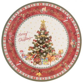 Vianočný tanier / podnos so stromčekom Merry Christmas - Ø 33 * 1 cm