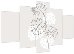 Obraz - Line art monstera N⁰3 (150x105 cm)