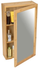 Kúpeľňová skrinka z bambusového dreva so zrkadlom Wenko Bambusa