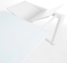 Rozkladací jedálenský stôl s prídavnou doskou so sklenenou doskou 80x120 cm Axis – Kave Home