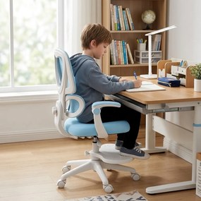 Detská otočná stolička Neoseat JUNI 023 — látka, prateľný poťah, modrá