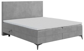 Manželská posteľ Boxspring 160 cm Ricky (sivá) (s matracom a úl. priestorom). Akcia -20%. Vlastná spoľahlivá doprava až k Vám domov. 1043439