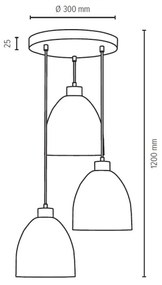 Spot-Light 1450376 - Luster na lanku AURA 3xE27/60W/230V