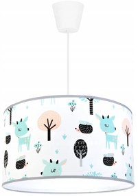 Detské závesné svietidlo Bambi, 1x textilné tienidlo so vzorom