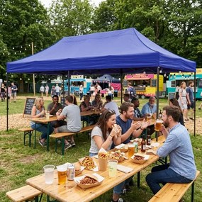 Samorozkladací párty stan so stenami v rôznych farbách 3 x 6 m modrá