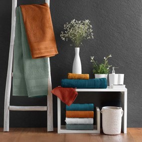 Tmavomodrý froté bavlnený uterák 30x50 cm Tendresse – douceur d'intérieur