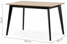 Jedálenský stôl Roxby 120 x 80 x 76 cm dub