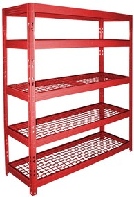 Policový regál 1800x1400x500mm, nosnost 1750kg, šedý Farba: červená