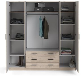 Šatníková skriňa v dekore duba v prírodnej farbe 196x200 cm Sprint – Tvilum