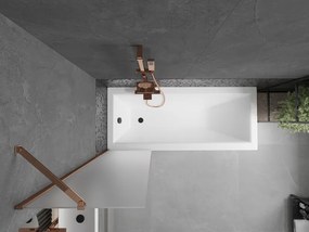 Mexen Next, vaňová zástena 1-krídlová 50 x 150 cm, fixné krídlo, 6 mm námraza sklo, ružové zlato profil, 895-050-000-00-30-60