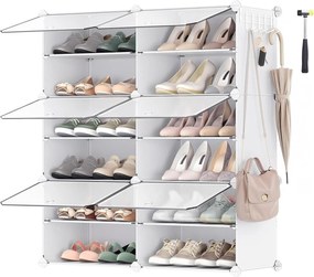 Modulárny prepojitelný botník v bielej farbe