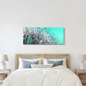 Obraz - orosená rastlina (120x50 cm)