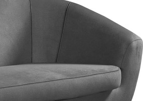 Trojmiestna pohovka Olivio, stredne šedá zamatová látka