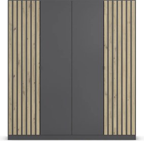 Šatníková skriňa Genua, 181 cm, tmavo šedá/artisan