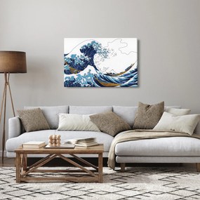 Obraz - Japonská kresba, vlny (90x60 cm)