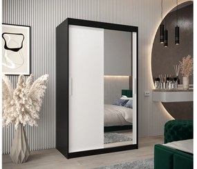 Šatníková skriňa 120 cm Toki 2 (Čierna matná + Biela matná). Vlastná spoľahlivá doprava až k Vám domov. 1064975