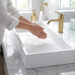 Rea Goya, umývadlo na dosku 100x46x14 cm, konglomerát, biela lesklá, REA-U8903