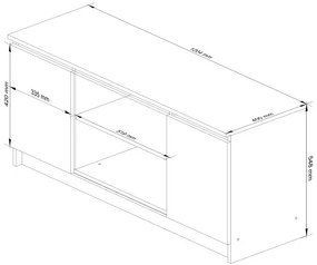 Stolík pod TV RTV 120 2D 1P dub artisan / sivý