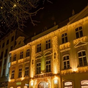 DECOLED Svetelný záves LED, 1x7 m, teplá biela, 600 diód, IP67