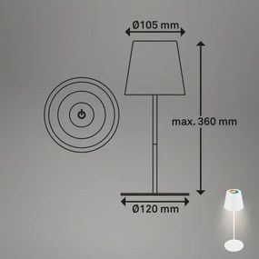 Briloner 7559016-LED RGB stolná lampa COLORIS 3,5 W/5 V IP44 2000 mAh Wi-Fi Tuya