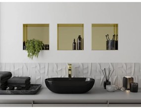 Mexen X-Wall-NR, polička na zapustenie pod obklad bez goliera 30 x 30 cm, zlatá lesklá, 1951303010