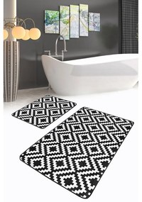 Biele/čierne kúpeľňové predložky v súprave 2 ks 60x100 cm – Mila Home