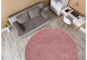 Koberec SOFFI kruh shaggy ružový