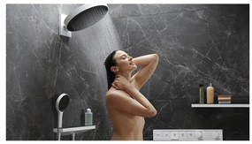 Hansgrohe Rainfinity, hlavová sprcha 360 1jet s pripojením na stenu, kartáčovaný čierny chróm, HAN-26230340